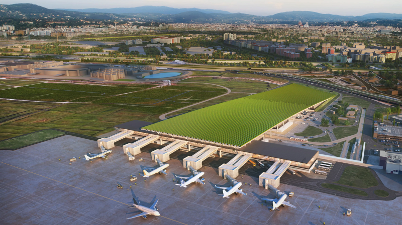 Rafael Viñoly Architects представляет планы постройки терминала аэропорта, покрытого виноградниками