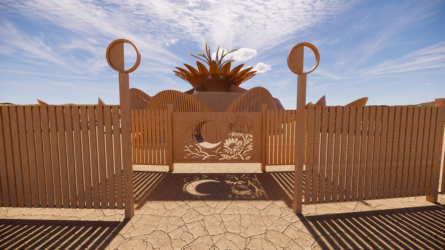 Джеймс Гверцман спроектировал храм для Burning Man, вдохновившись редким пустынным цветком