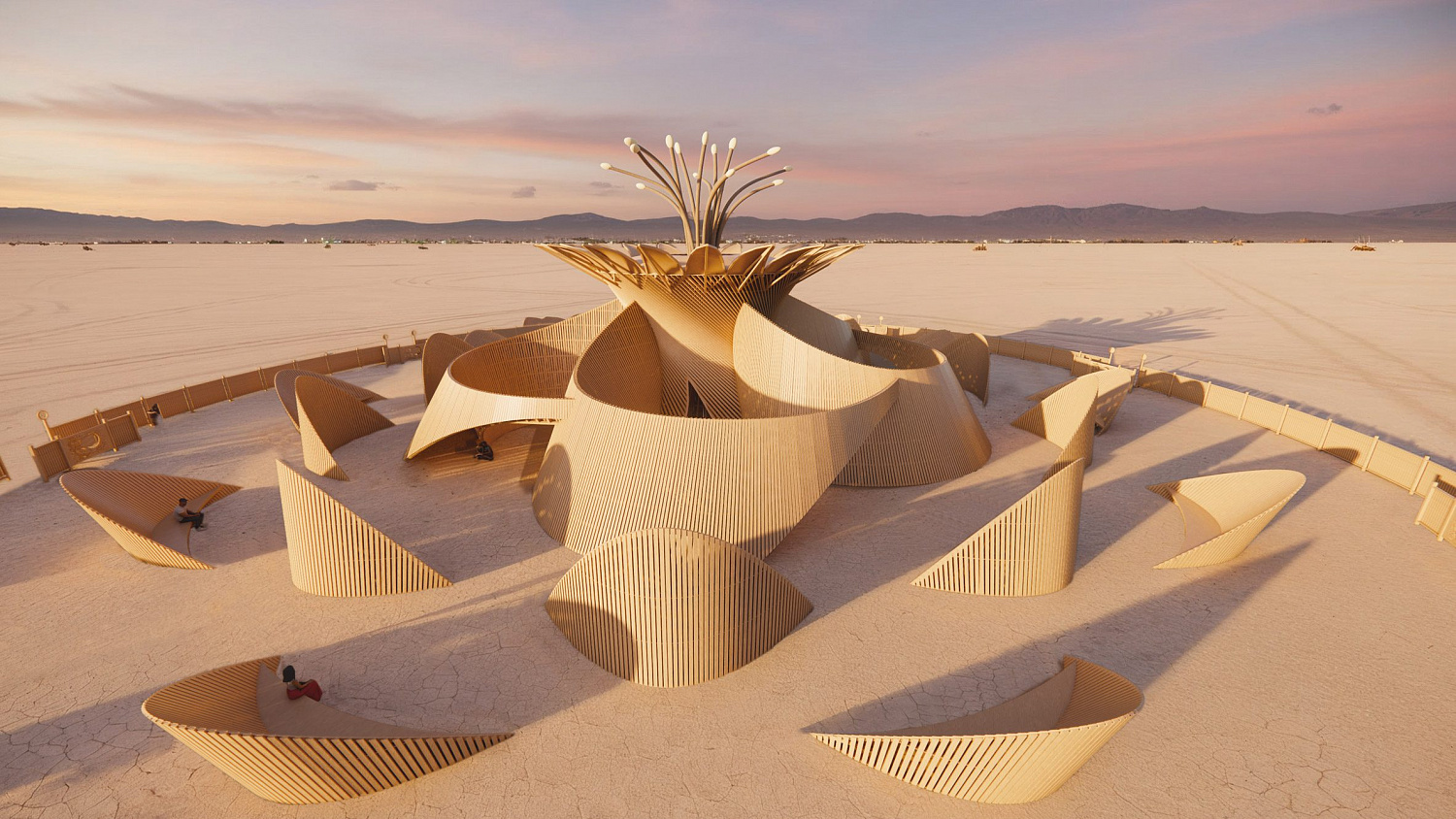 Джеймс Гверцман спроектировал храм для Burning Man, вдохновившись редким пустынным цветком
