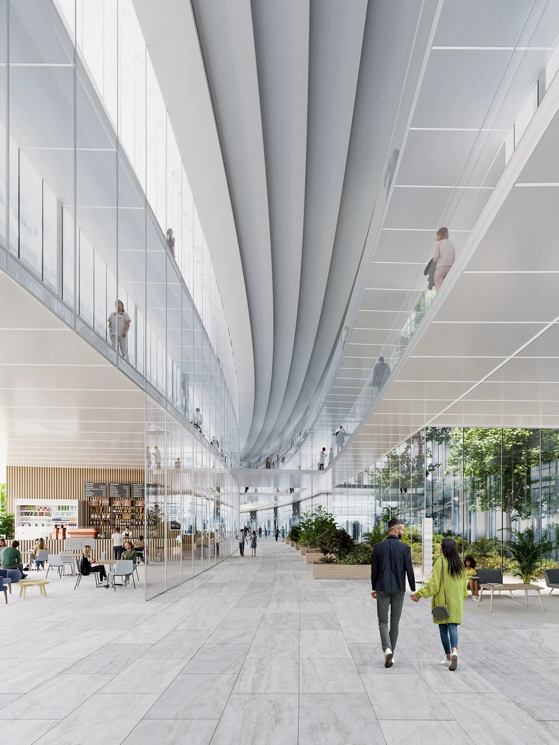 Архитектурное бюро MarioCucinellaArchitects представило проект госпиталя, который словно «вылезает» из под-земли